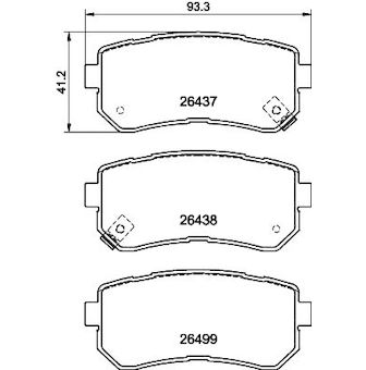 Sada brzdových destiček, kotoučová brzda HELLA 8DB 355 041-131