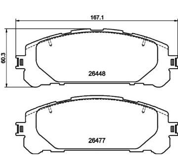 Sada brzdových destiček, kotoučová brzda HELLA 8DB 355 043-871