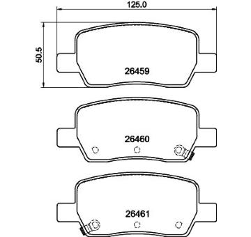 Sada brzdových destiček, kotoučová brzda HELLA 8DB 355 044-301