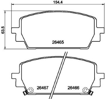 Sada brzdových destiček, kotoučová brzda HELLA 8DB 355 044-331