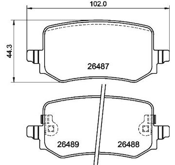 Sada brzdových destiček, kotoučová brzda HELLA 8DB 355 042-851