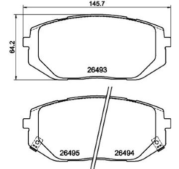 Sada brzdových destiček, kotoučová brzda HELLA 8DB 355 043-641