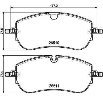 Sada brzdových destiček, kotoučová brzda HELLA 8DB 355 044-251