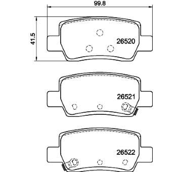 Sada brzdových destiček, kotoučová brzda HELLA 8DB 355 045-941