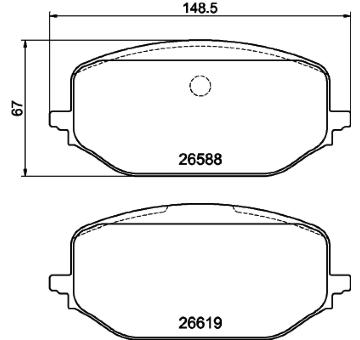 Sada brzdových destiček, kotoučová brzda HELLA 8DB 355 044-291