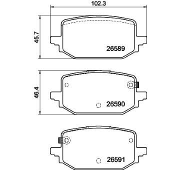 Sada brzdových destiček, kotoučová brzda HELLA 8DB 355 045-961