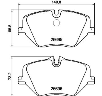 Sada brzdových destiček, kotoučová brzda HELLA 8DB 355 046-051