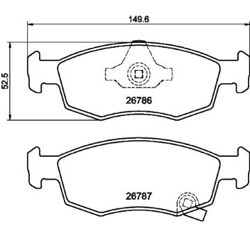 Sada brzdových destiček, kotoučová brzda HELLA 8DB 355 046-041
