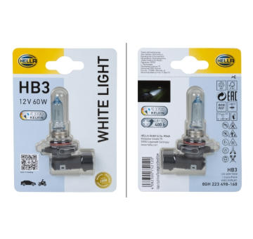 HELLA Žiarovka HB3 12V 60W P20d /biele svetlo  blister  1ks/
