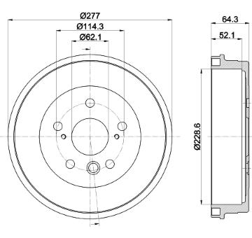 Brzdový buben HELLA 8DT 355 300-031