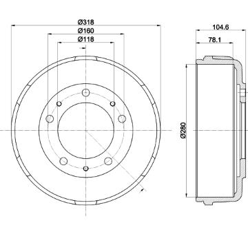 Brzdový buben HELLA 8DT 355 300-451