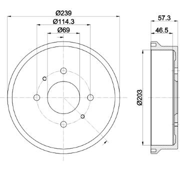 Brzdový buben HELLA 8DT 355 303-041