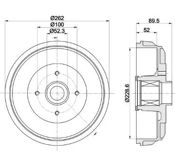 Brzdový bubon HELLA 8DT 355 303-411