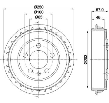 Brzdový buben HELLA 8DT 355 303-441