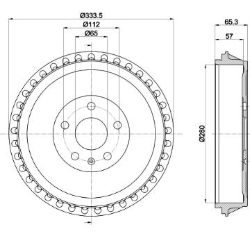 Brzdový buben HELLA 8DT 355 303-491