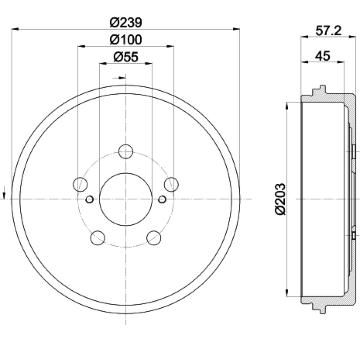 Brzdový buben HELLA 8DT 355 303-531