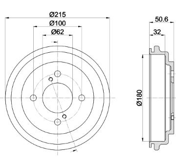 Brzdový bubon HELLA 8DT 355 303-571