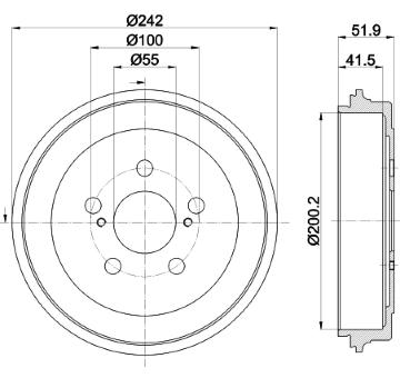 Brzdový buben HELLA 8DT 355 303-601
