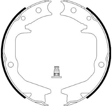 Sada brzdových čelistí, parkovací brzda HELLA 8DA 355 050-631