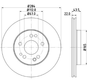 Brzdový kotouč HELLA 8DD 355 100-941