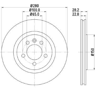 Brzdový kotouč HELLA 8DD 355 102-741