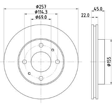 Brzdový kotouč HELLA 8DD 355 103-291