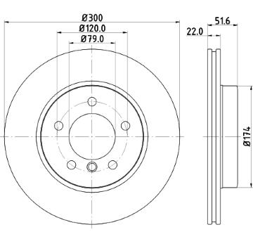 Brzdový kotouč HELLA 8DD 355 106-551