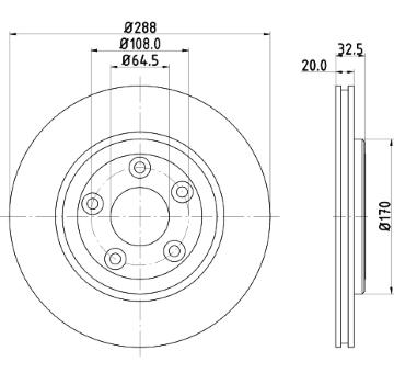 Brzdový kotouč HELLA 8DD 355 106-831