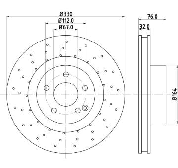 Brzdový kotouč HELLA 8DD 355 127-461