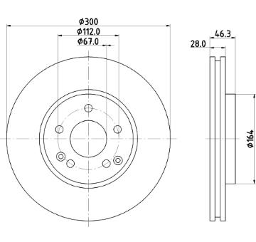 Brzdový kotouč HELLA 8DD 355 127-561