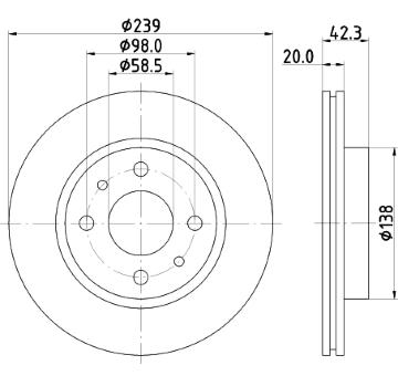 Brzdový kotouč HELLA 8DD 355 107-981