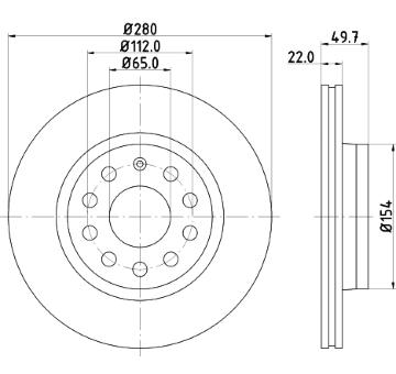 Brzdový kotúč HELLA 8DD 355 127-991