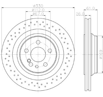 Brzdový kotouč HELLA 8DD 355 110-191