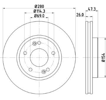 Brzdový kotouč HELLA 8DD 355 129-711