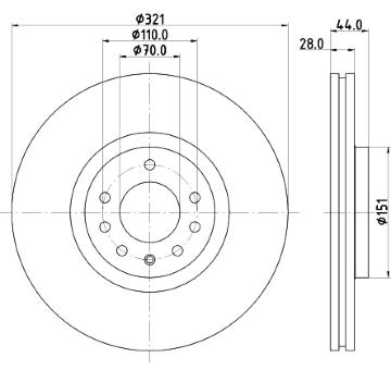 Brzdový kotouč HELLA 8DD 355 113-101