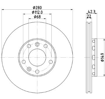 Brzdový kotouč HELLA 8DD 355 113-321