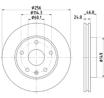 Brzdový kotouč HELLA 8DD 355 113-571