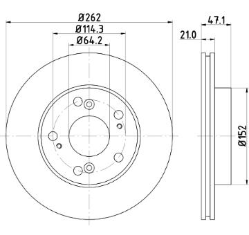 Brzdový kotúč HELLA 8DD 355 115-341