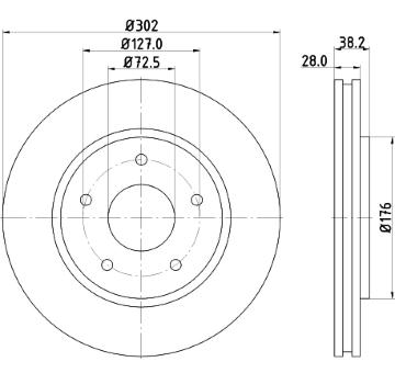 Brzdový kotouč HELLA 8DD 355 129-011