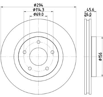 Brzdový kotouč HELLA 8DD 355 115-911