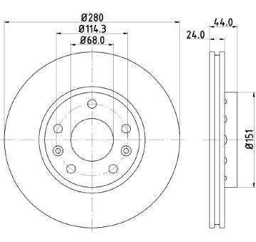 Brzdový kotouč HELLA 8DD 355 116-151