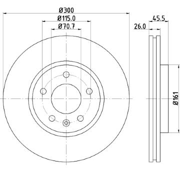 Brzdový kotouč HELLA 8DD 355 116-591