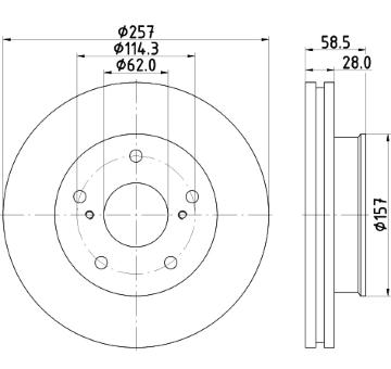 Brzdový kotúč HELLA 8DD 355 117-821