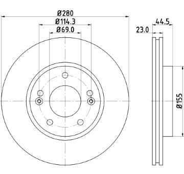 Brzdový kotouč HELLA 8DD 355 131-361