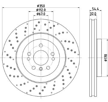 Brzdový kotúč HELLA 8DD 355 122-541