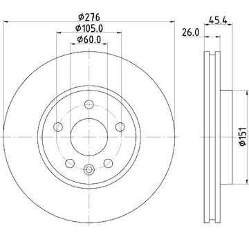 Brzdový kotouč HELLA 8DD 355 122-841