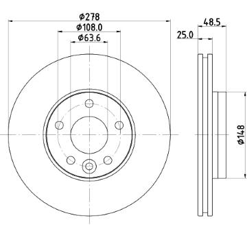 Brzdový kotouč HELLA 8DD 355 126-561