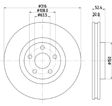 Brzdový kotouč HELLA 8DD 355 126-701