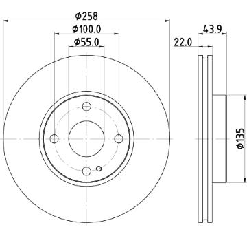 Brzdový kotouč HELLA 8DD 355 131-821