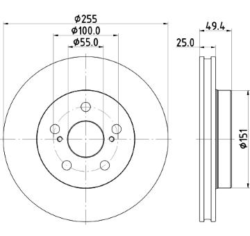 Brzdový kotouč HELLA 8DD 355 131-911